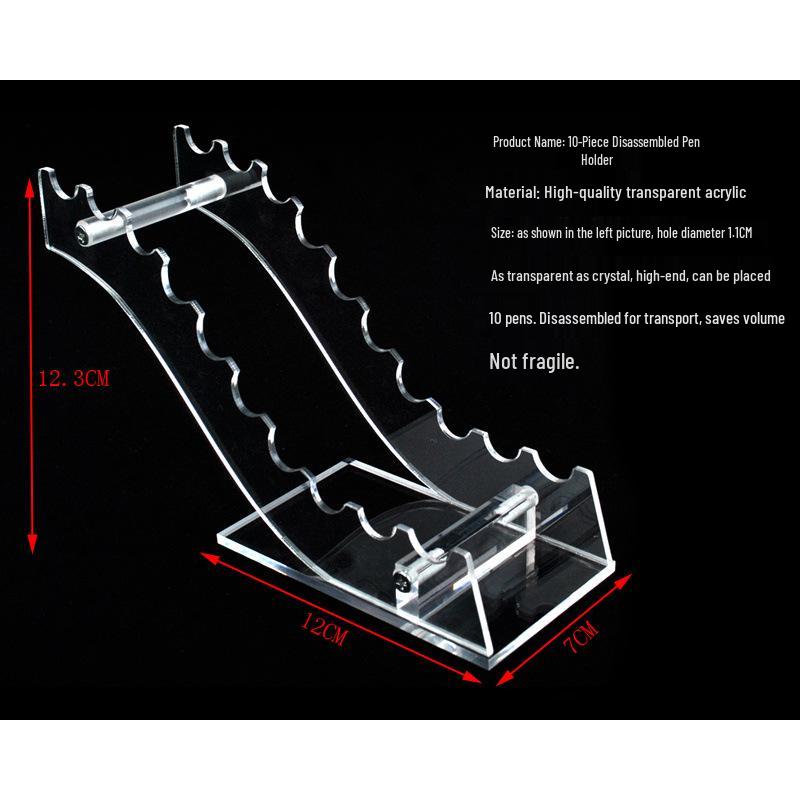 Transparent Acrylic Pen and Pencil Holder Display Rack for Stationery, Eyebrow Pencils, and Children's Hairpins.