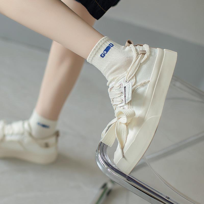 Augustine casual canvas shoes women's autumn 2025 new academic style niche platform fashion white board shoes