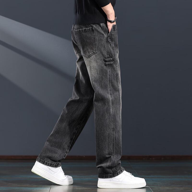 Jieluono 2025 Men's Loose Straight Leg Jeans