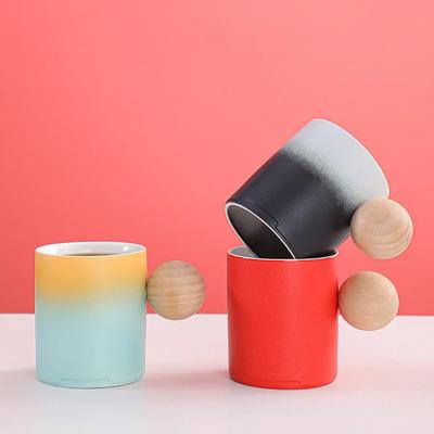 Creative Wooden Handle Mug Cups Unusual Tea Cup of Coffee Personalized Gift Cute and Different Cups Original Mugs Free Shipping