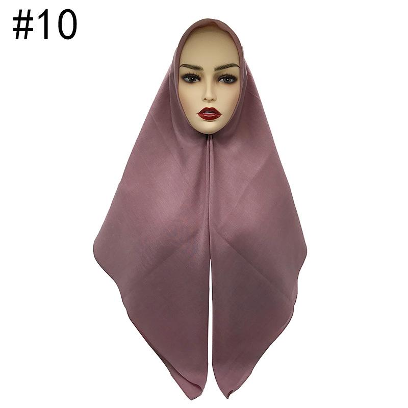 High Quality Malaysian Ladies Hijab Scarf Solid Color Cotton Oversize Square Scarf Muslim Shawls and Wraps Hijabs Foulard Femme