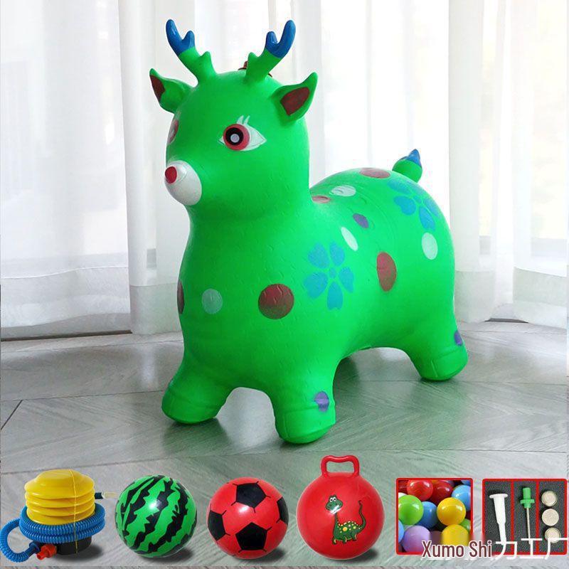 Extra Large Inflatable Bouncy Horse with Music - Thickened Leather Ride-On Pony for Children