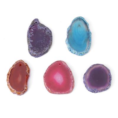 5Pcs 30-40mm Multi Uses Natural Irregular Shaped Agate Slices Lot DIY Decoration Supplies