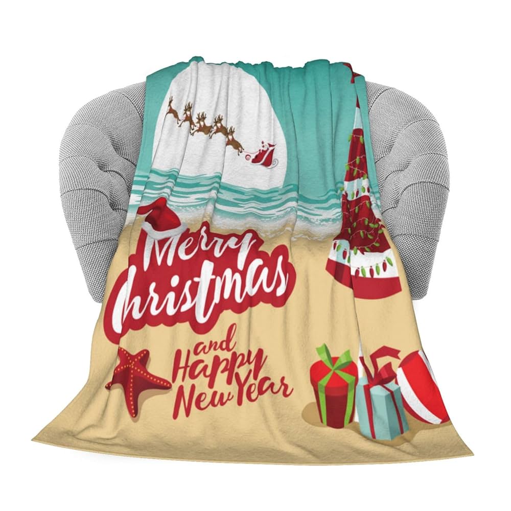 Santa Claus Blanket Christmas Theme Throw Blanket for Girls Boys Gift Super Soft Cozy Flannel Fuzzy Blanket for Couch Sofa Bed