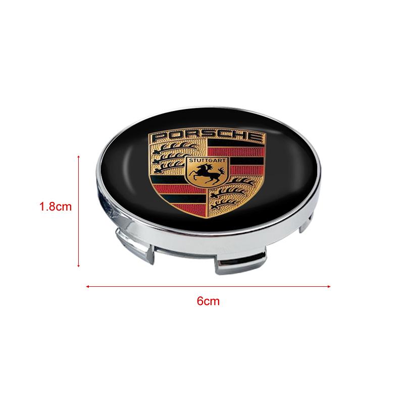 4 stk 60MM Bilhjul Senter Navkapsel Biltilbehør For Porsche Boxster Cayenne Panamera Macan Cayman 911 918 996 917 991