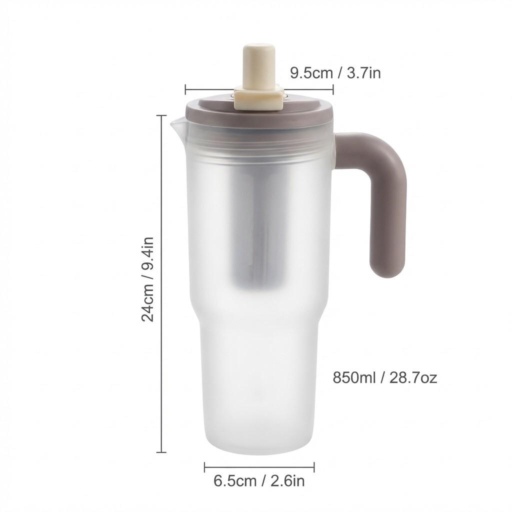 Transparent Plastic Water Bottle With Straw&Strainer Travel Sport Portable Drinking Bottle Large Capacity Heat-resistant Tumbler