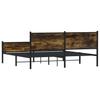 Metal Bed Frame without Mattress Smoked Oak Finish 183 x 213 cm