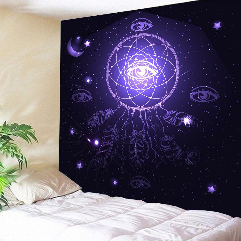 Bohemian Dream Catcher Tapestry Psychedelic Feather Mystical Decor Bedroom Hippie Wall Carpet Beach Towel Home Decor