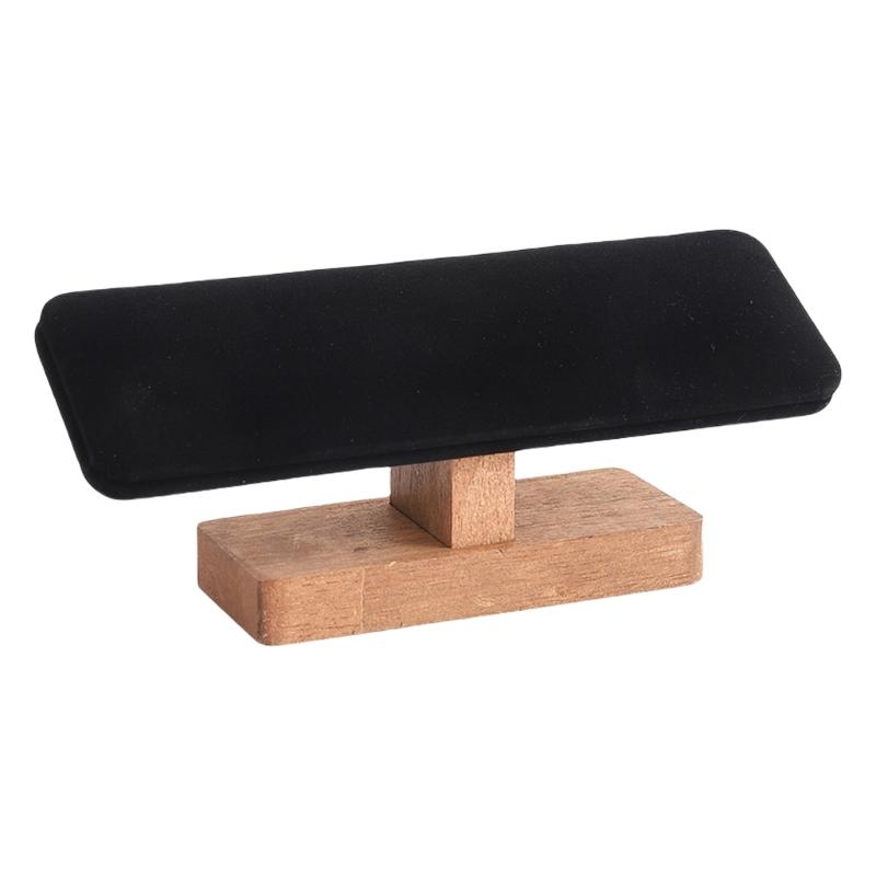 Velvets Display Stand for Watches and Jewelry Wooden Base Bangle Storage Holder Bracelets and Hairbands Organiser