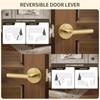 Moquin Brass Gold Heavy Duty Round Design Door Lever, Keyed Entry Door Handle in Gold, Reversible Door Lock for Front Entrance Door