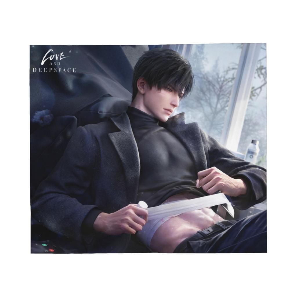 Anime Love and Deepspace Blanket Fleece Sylus Valko Rafayel Super Warm Throw Blanket for Bedding Couch Bedspread