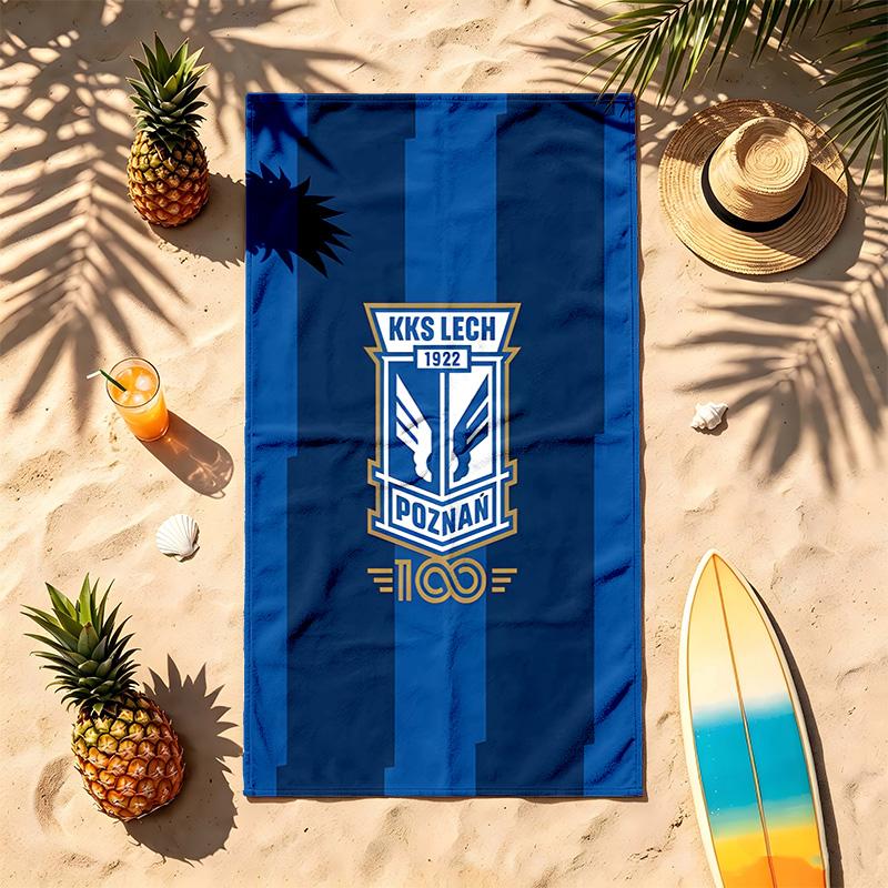 KKS Lech Poznan (1) Theme Beach Towel Sand Resistant Soft And Comfortable Suitable For The Pool Camping Yoga And Diving A Travel Essential