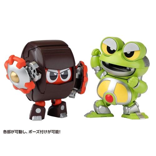 Wave Tachibana Neko Kogyo QOSMOS Series Bee Robo Kabutack Gerotan & Dangoron Set, Non-Scale, Approximately 10cm Tall, Pre-Colored Plastic Model Kit, K