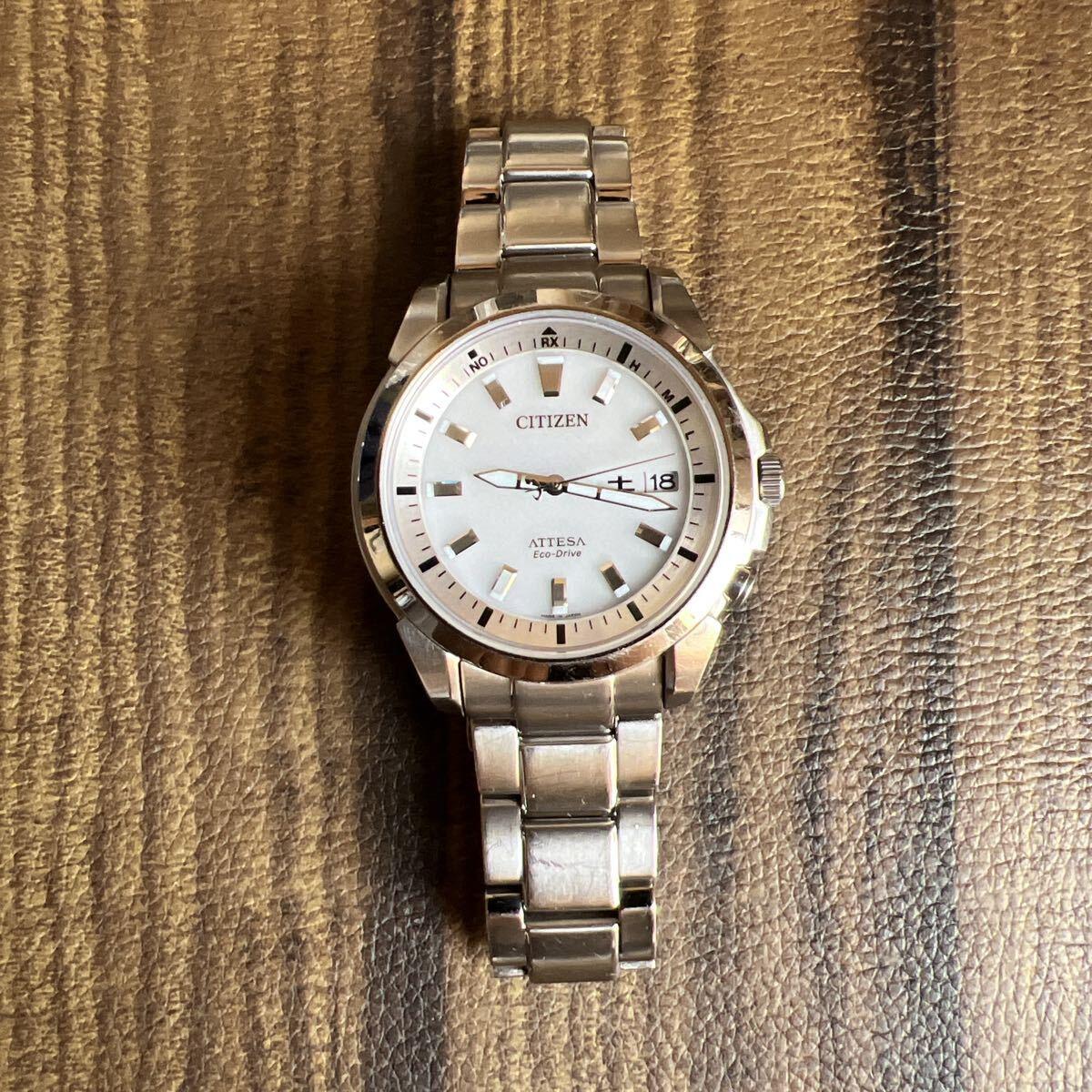 CITIZEN Citizen ATESSA Eco Drive Радио-Солнечный Рабочий Элемент ATD53-2982 Мужские Часы