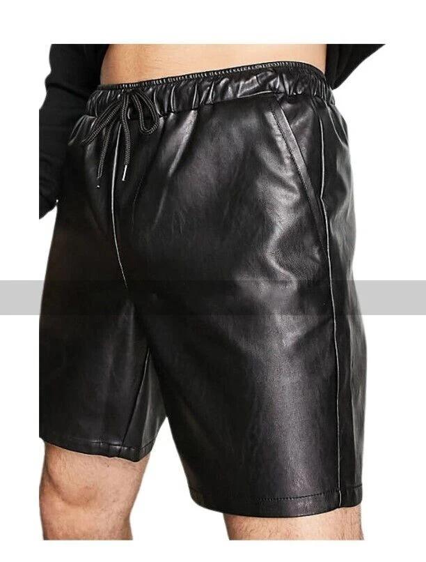 Sports Stylish Genuine Short Pants Boxer Handmade Festive Genuine Leather Lambskin