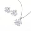 Small Flower Zircon Earring Set Necklace High End Fairy Accessories Multi Color Optional Jewelry Set for Women