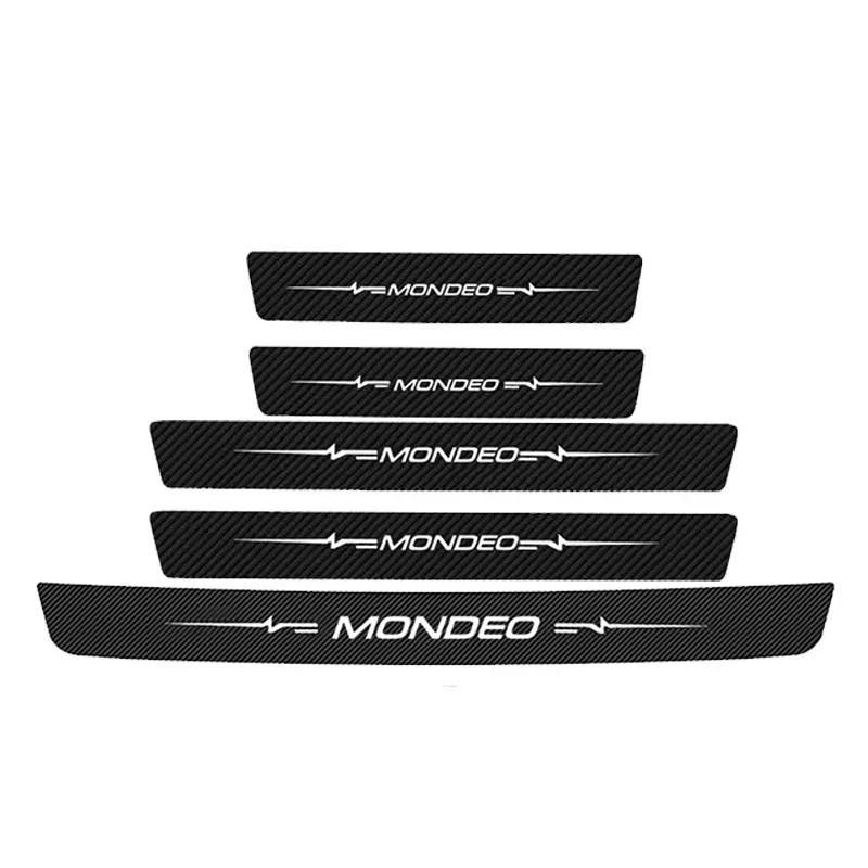 Car Door Sill Protector Stickers For Ford Mondeo Logo Badge Waterproof Decals Guard Plate Bumper Anti-Scratch Auto Accessories