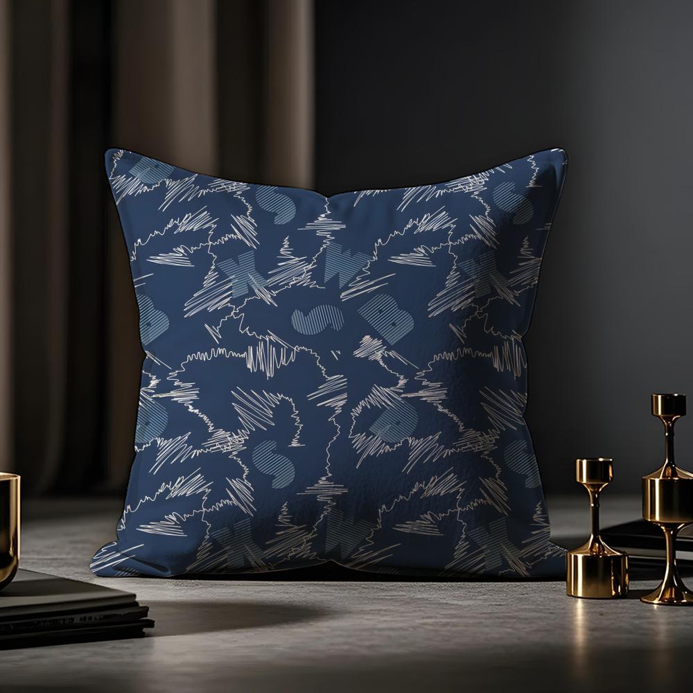 Alphabet Texture Cushion Cover Anti-dustmite Pillowcase Invisible Zipper Silky Short Plush Sofa Cushion Cover