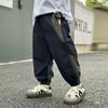 Spring Autumn Splicing Style Boys Pants Loose Patchwork Sport Overalls Cargo Trousers for 4-14 Years Old Kids