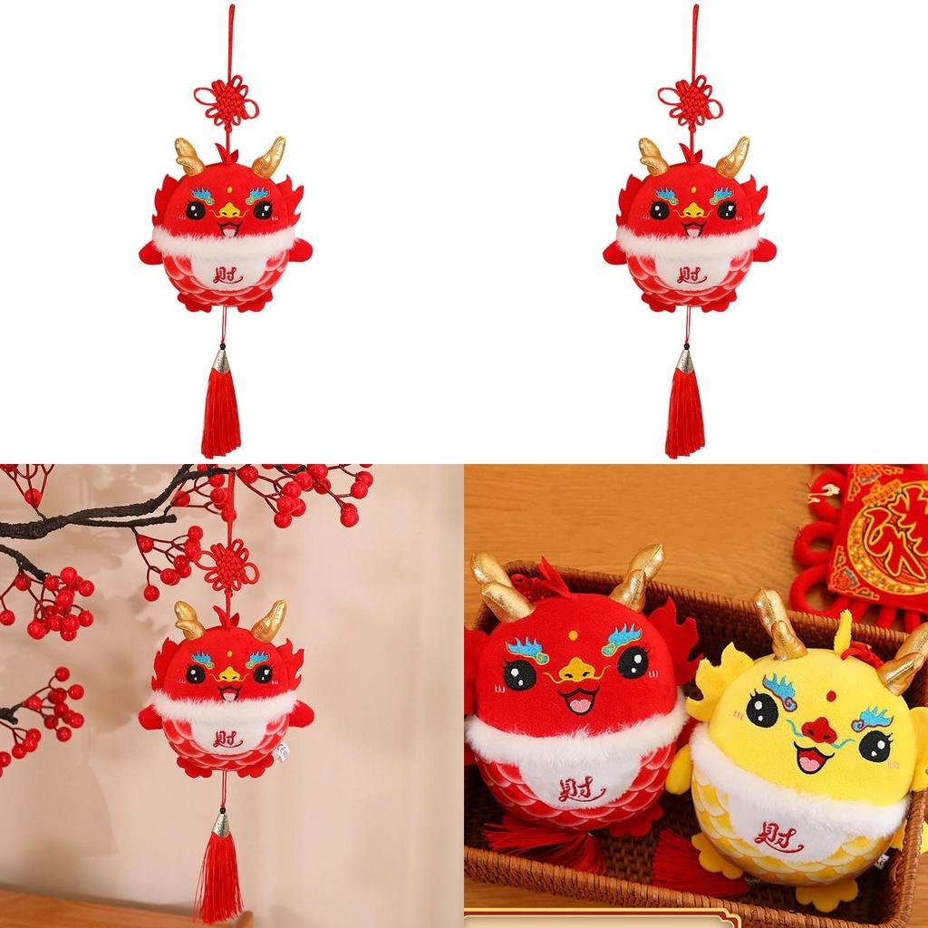 Good Luck Dragon Plush Toy Mascot Doll Red Fortune Dragon Pendant Gift Doll