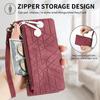 For Motorola Moto G35 5G Zipper Wallet Case Geometry Lines Leather Phone Cover with Strap