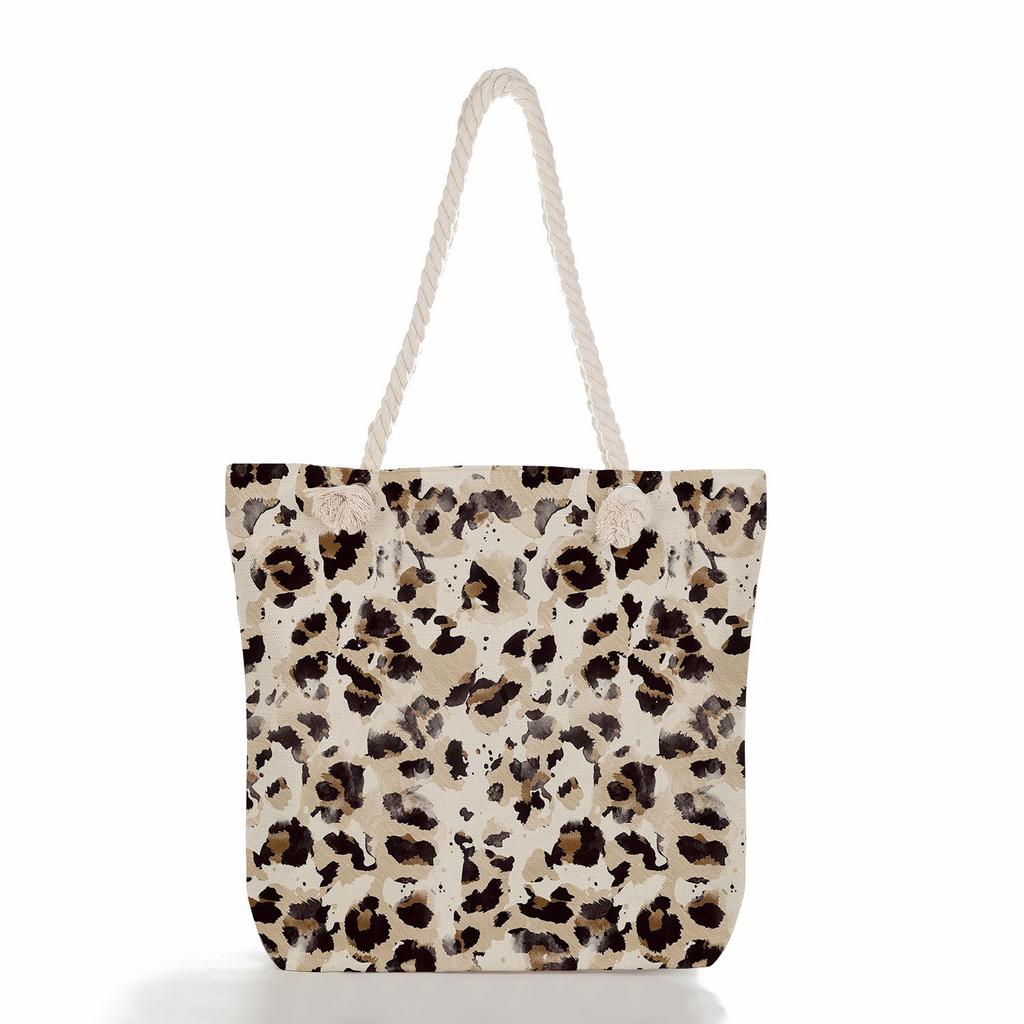 Colorful Print Thick Rope Single-shoulder Beach Bag 7208