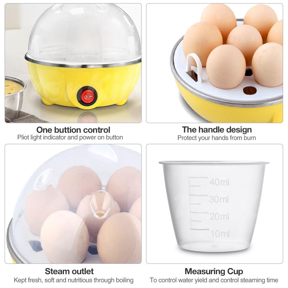 Compact Multi-Functional Egg Steamer with Auto Shut-Off for Single Eggs and Custard