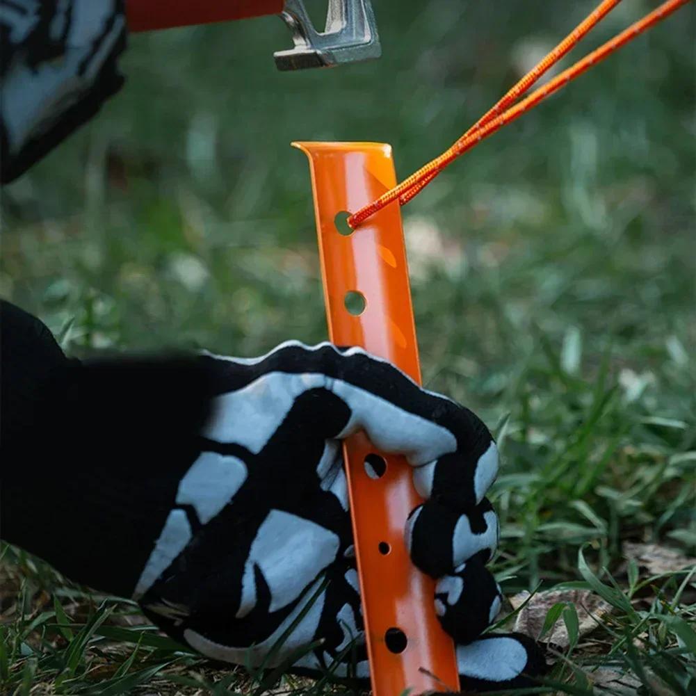 6pcs Outdoor Beach U-Shape Tent Stakes Camping Tent Pegs Tools for Camping Hiking Beach Snow Sand Ground Tarp Accessories