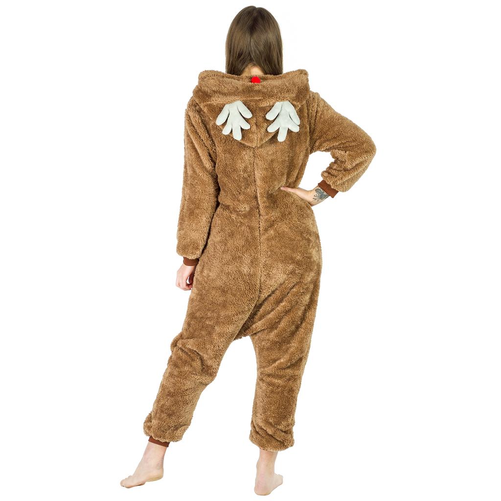 Men's Dark Reindeer Pajamas Gift Kigurumi Onesie One-piece L Onesie Reindeer Costume - XL
