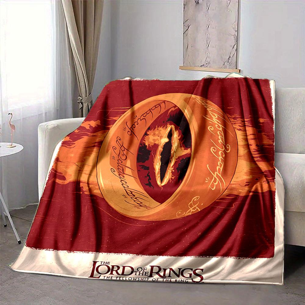 1pc The Lord of the Rings Flannel Throw Blanket - HD Printed Lightweight Soft Warm All-Season Blanket for Sofa, Bed, Travel075