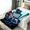 Animation H-HazbinHotel Throw Flannel Blanket Perfect for Sofa Office Bed Travel Sleep Read Relax Camping four season use