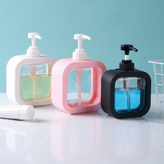 Lotion Bottle Leak-Proof Clear Design Press-down Pump Dispenser Wide-Mouth Plastic Waterproof Liquid Bottle