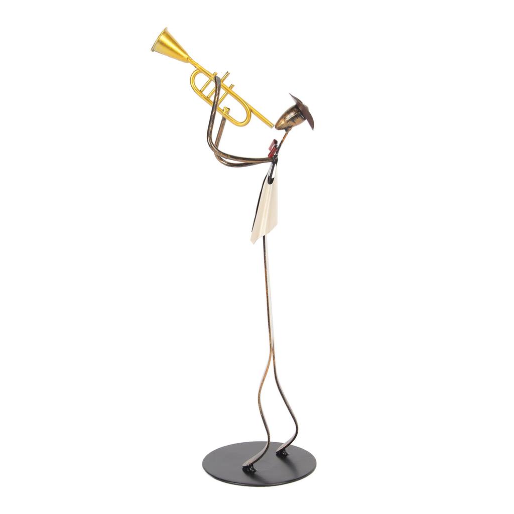 Trompetenspieler Figur Modern Abstrakt Handgefertigt Metall Musiker Skulptur für Wohnzimmer