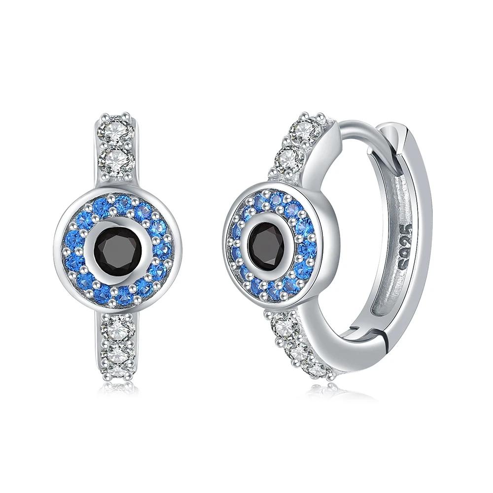 925 Silver Earring Set, Heart/Butterfly/Evil Eye/Bowknot Design, Zircon Inlaid Vintage Fashion Party Jewelry Gift