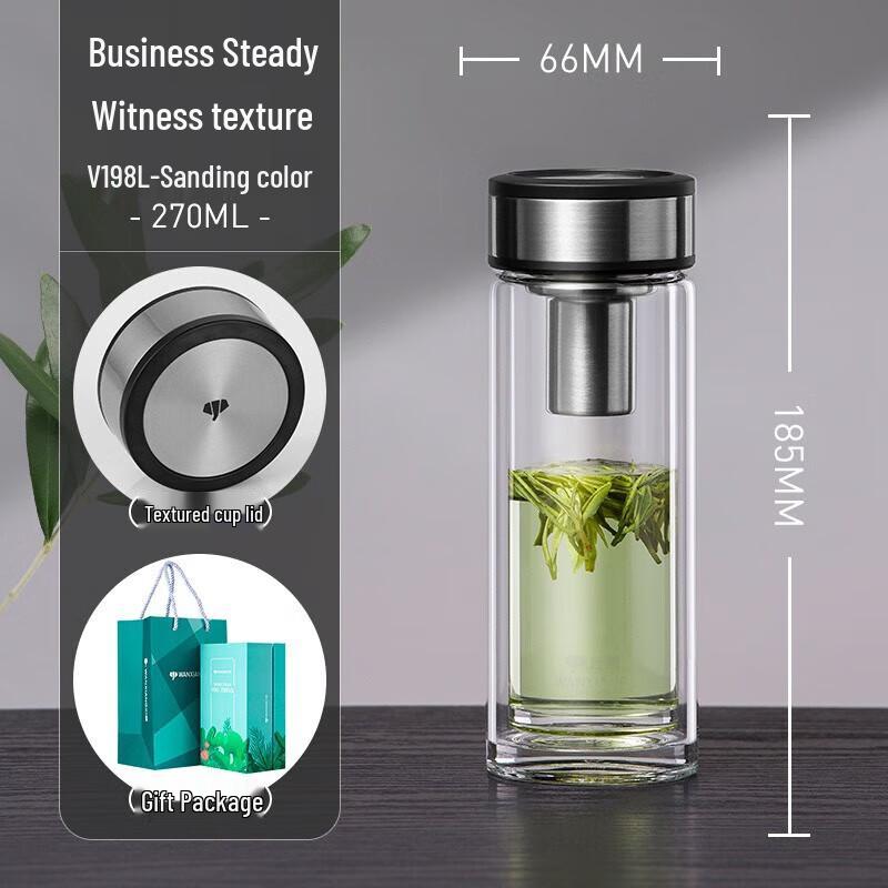 Double-Layer Glass Tea Cup with Infuser and Lid