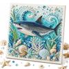Sparkling Ocean Style Pearl Diamond Dot Art Kit DIY Handcraft Painting Set Coastal Themed Wall Decor Wall Hanging Gift