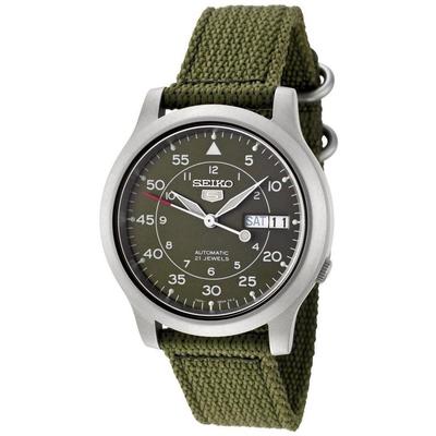 5 Automatiske Militær Khaki Oversøisk Model Ur, Grøn, SNK805K2, Herre