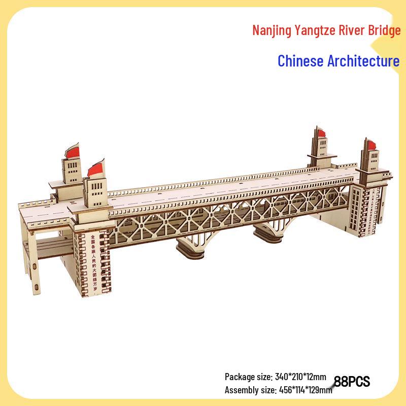 DIY Wooden 3D Puzzle: Chinese Architectural Model Educational Toy & Souvenir