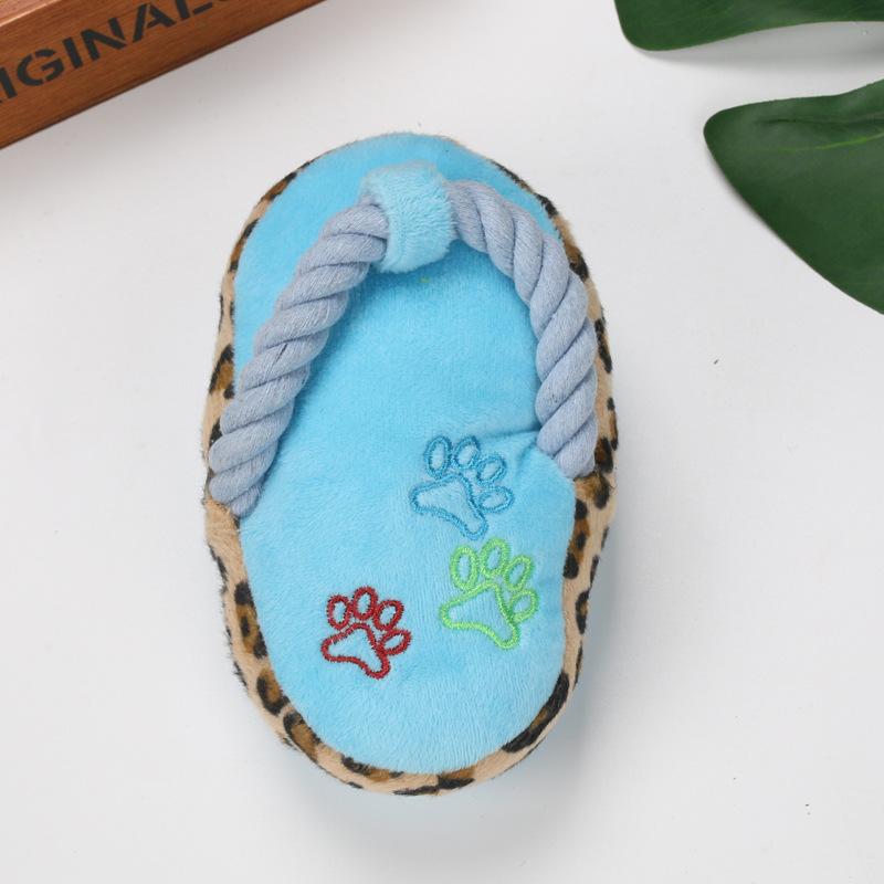 Dog Squeaky Plush Slipper Toy For Puppy Teething Interactive Pet Toy