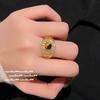 Italian Retro Star Tiger Eye Stone Pendant Necklace, Gold String Line Car Flower Star Brushed Tiger Eye Bracelet, Set