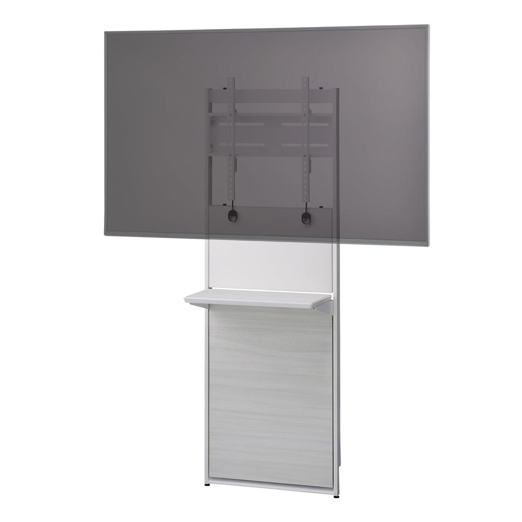 Hayami Kosan TV Wall Compatible with Up To 65V Gypsum Stainless Steel 1 Shelf Also Suitable for Rental White Bracket, Type, Board, Pins, Included,