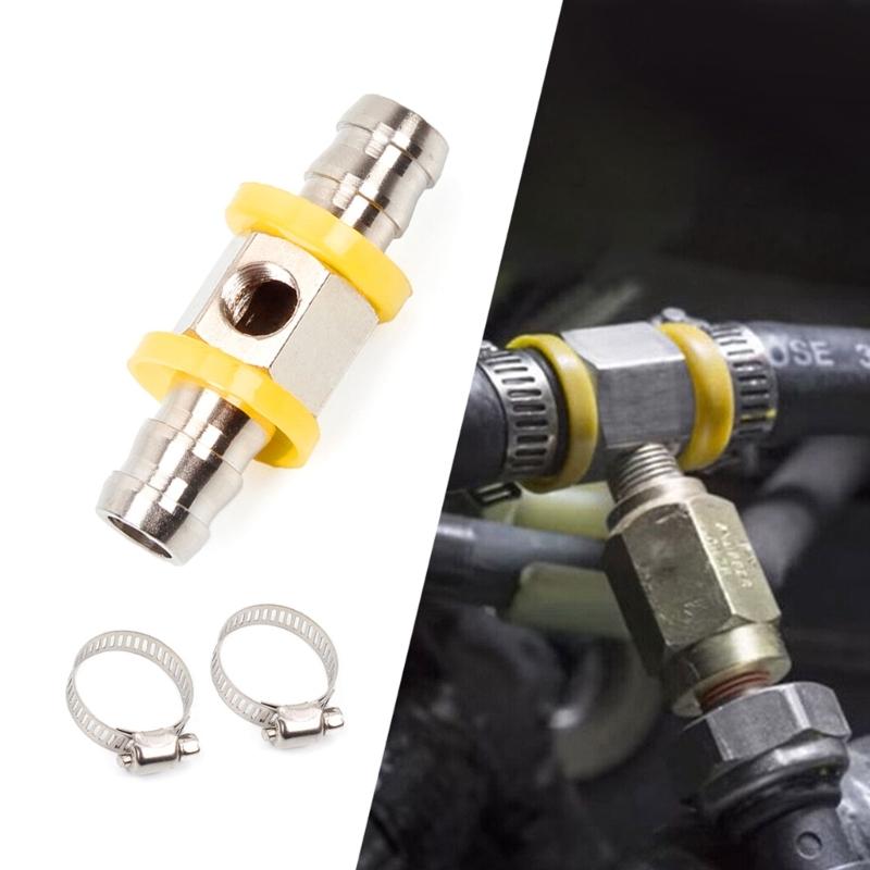 3/8” Fuel Line Fuel Pressure Barbed- Push Lock T-Fitting Adapter, 1/8-27 NPT Sensor Port, Stainless Steel