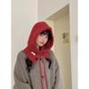 Mary Plush Balaclava Hat, Women's Winter Wool Warm and Cold Ear Protection Knitted Hat, Scarf Integrated Headgear