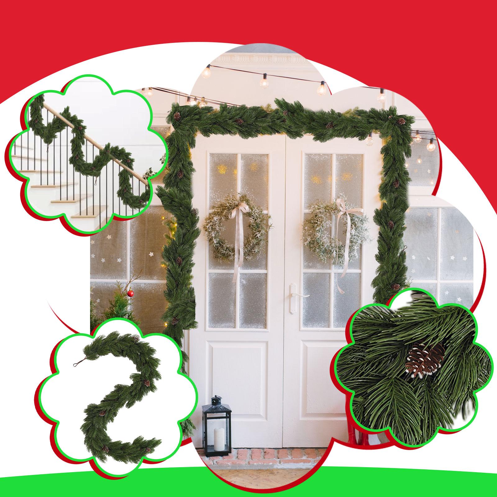 

Гирлянда из тростника, настоящая зимняя елочная гирлянда, рождественское украшение One Size