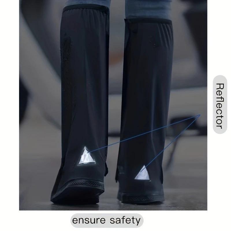 Men's and Women's High Tube Shoe Cover with Pressed Edge and Thickened Sole Wear Resistant and High Quality Rainproof Shoe Cover