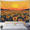 Sunflower Oil Painting Tapestry - Living Room Wall Hanging Art Music Party Background Aesthetic Home Decor