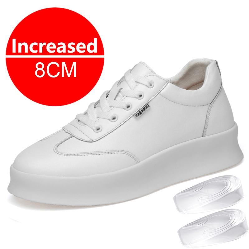 Mode Nieuwe Witte Heren Casual Sneakers Outdoor Platform Hardloopschoenen Ademende Heren Sportschoenen Lichte Wandelschoenen 10cm Hoger Makende Schoenen