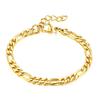 18K Stainless Steel Figaro Gold-Plated Bracelet for Men & Women – European & American Style Titanium Jewelry