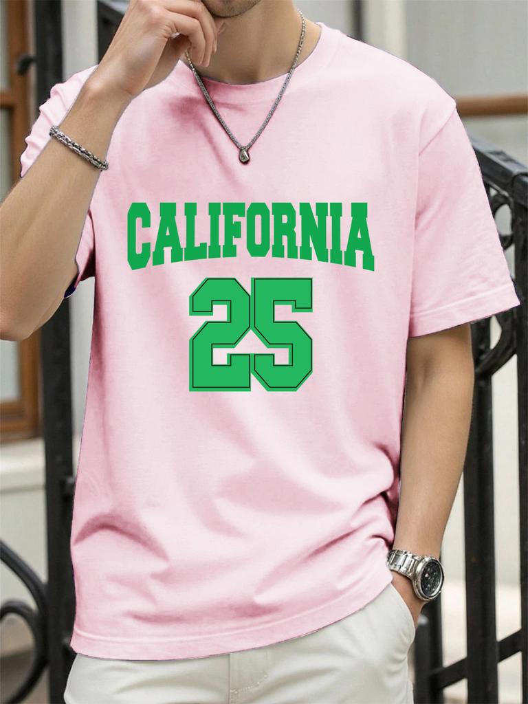 On The 25Th In California Print T Shirt Man Summer ONeck TShirts Casual Cotton Clothes Fashion AllMatch Hip Hop Sportswear