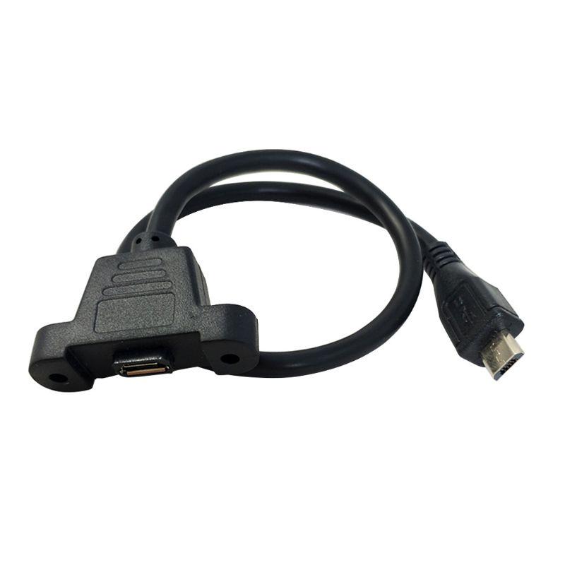 Gimax USB 2.0 Micro USB Male To Female Panel Mount Extension Adapter Cable 30cm/50cm Color: 30CM Gimax USB 2.0 Micro USB Male To Female Panel Mount Extension Adapter Cable 30cm/50cm Color: 30CM